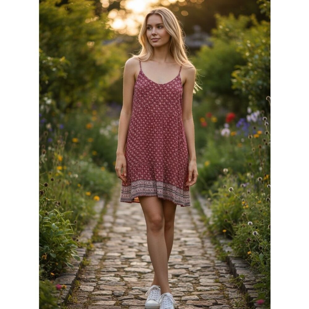 Be Cool Los Angeles Red Floral Mini. Size Large